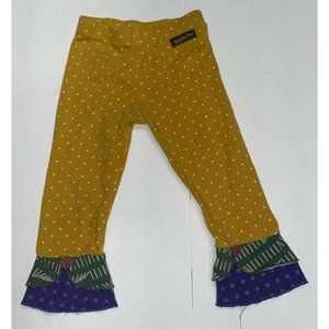 girls matilda jane ruffle pants size 4 yellow polkadots